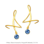 18k Gold Over Silver September Swarovski Crystal Earspirals Earrings