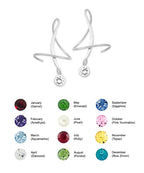 Silver April Swarovski Crystal Earspirals Earrings