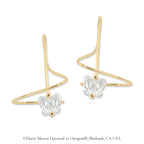 Earspirals Earrings Swarovski Crystal Butterfly 18k Gold Over Silver