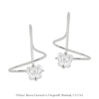 Earspirals Earrings Swarovski Crystal Butterfly Sterling Silver