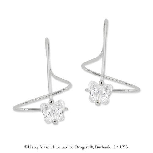 Earspirals Earrings Swarovski Crystal Butterfly Sterling Silver