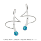 Earspirals Earrings Classic Style Round Simulated Opal Bead Tip