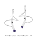 Amethyst Swarovski Crystal Earspirals Earrings