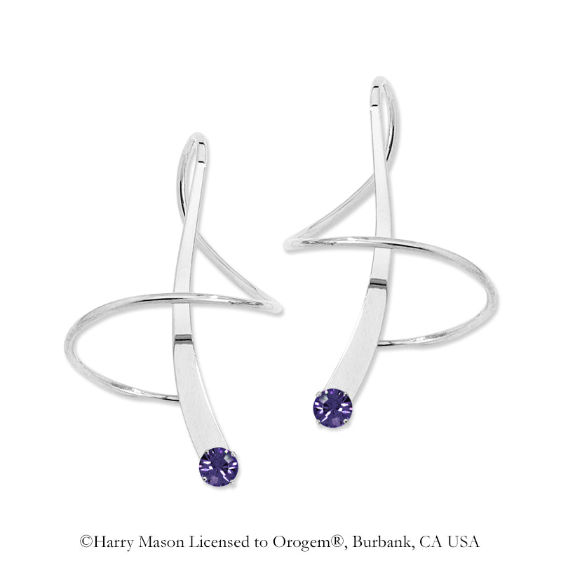 Amethyst Swarovski Crystal Earspirals Earrings