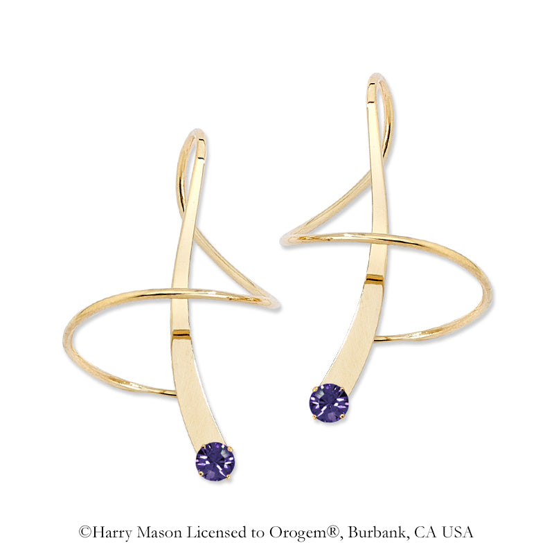 February Swarovski Crystal Earspirals Earrings