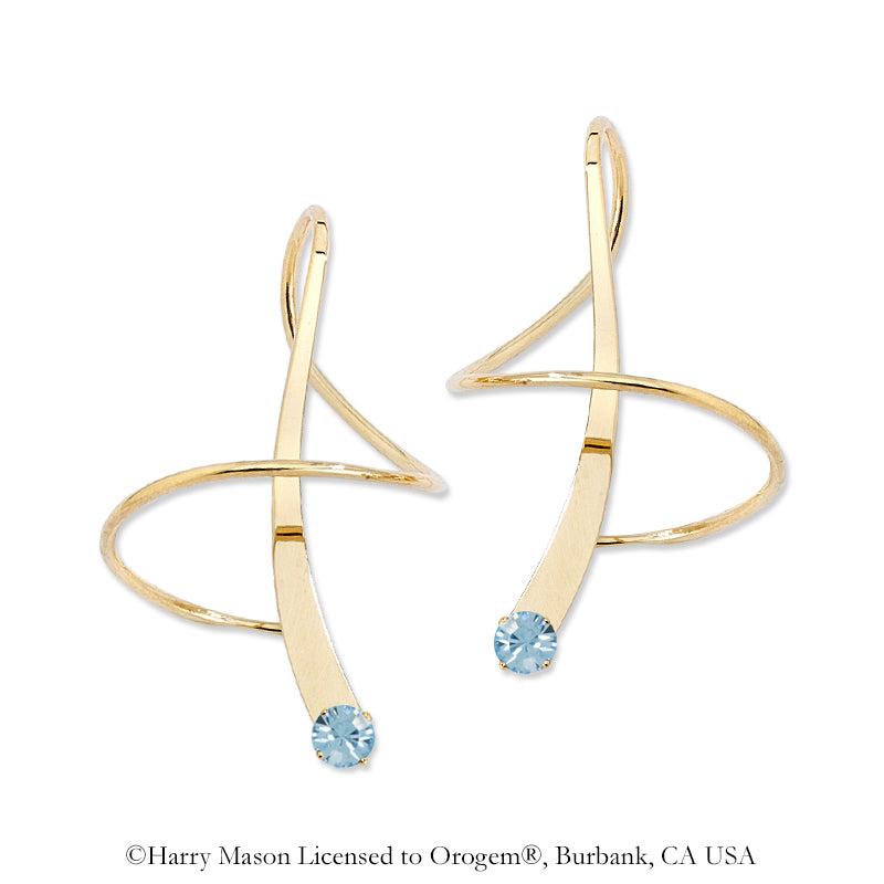 March Swarovski Crystal Earspirals Earrings