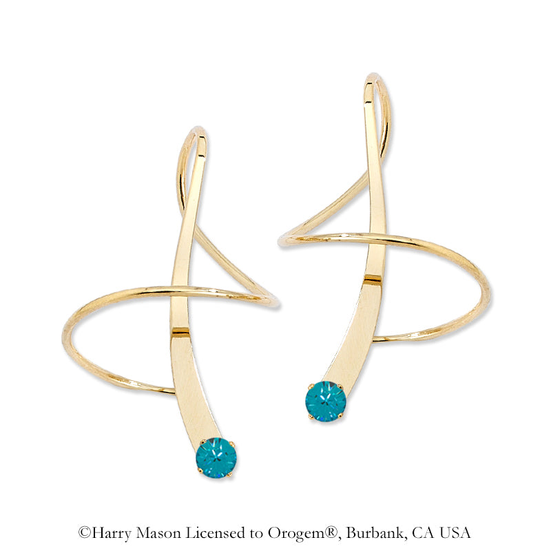 December Swarovski Crystal Earspirals Earrings