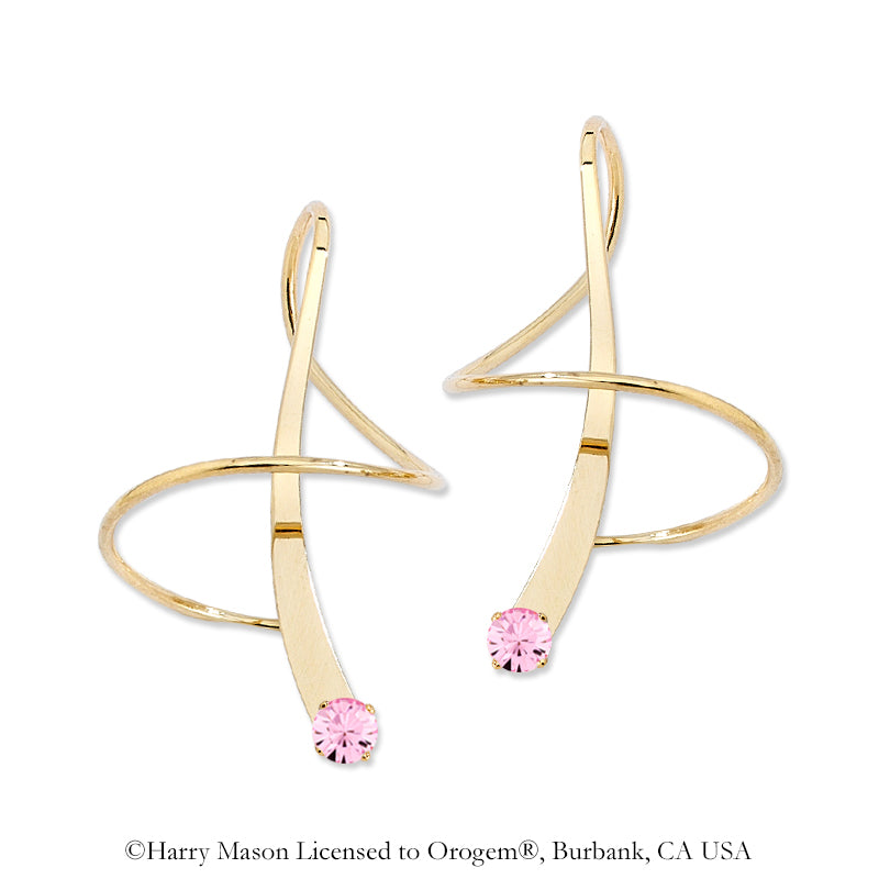 October Swarovski Crystal Earspirals Earrings