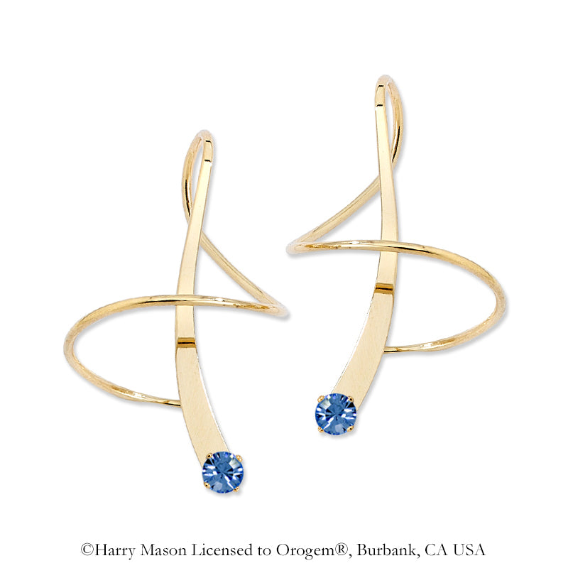 September Swarovski Crystal Earspirals Earrings