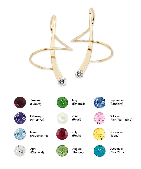 April Swarovski Crystal Earspirals Earrings