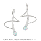 Earspirals Earrings Classic Style Round Simulated Opal Bead Tip