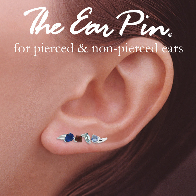 Sterling Silver Multi Cut Gemstones Ear Pin Earrings