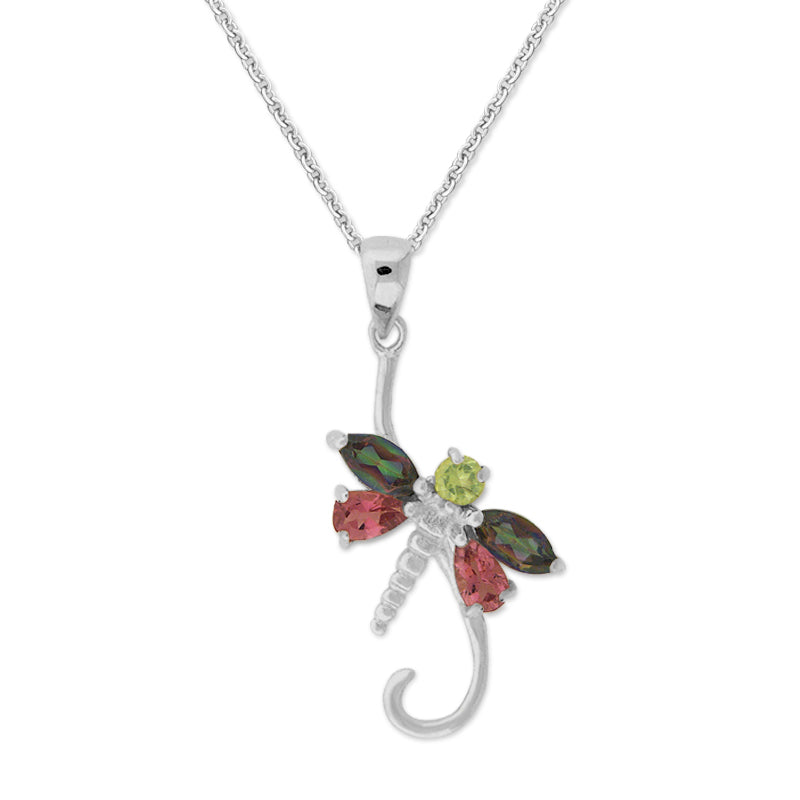 Genuine Peridot, Mystic Topaz, and Pink Tourmaline Combination
