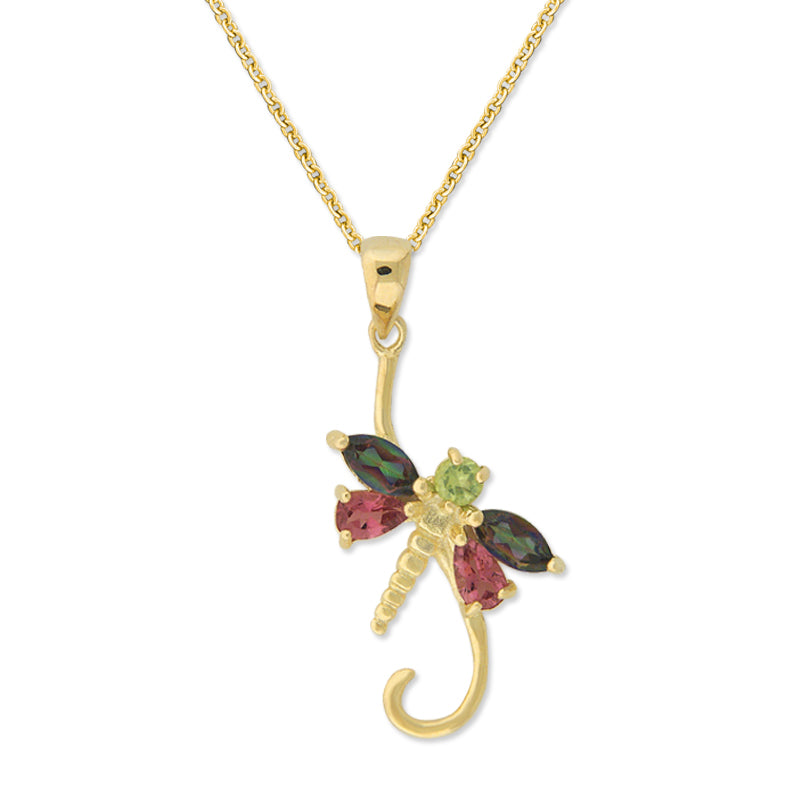 Genuine Peridot, Mystic Topaz, and Pink Tourmaline Combination