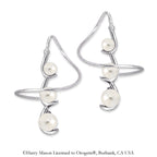 Sterling Silver Graduated Pearls Earspirals Earrings