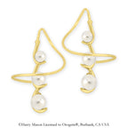 18k Gold Over Silver Graduated Pearls Earspirals Earrings