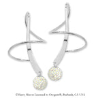 Earspiral Earrings by Harry Mason - Swarovski Pave Bead - Sterling Silver