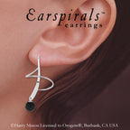Earspiral Earrings by Harry Mason - Swarovski Pave Bead - Sterling Silver