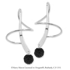 Amethyst and Cubic Zirconia Silver Ear Pin Earrings