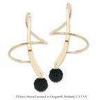 Amethyst and Cubic Zirconia Silver Ear Pin Earrings
