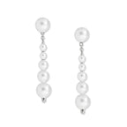 Sterling Silver Graduated Pearls Interchangeable Enhancer Earrings