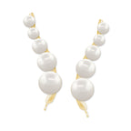 Pearl Ear Climbers Ear Pin Earrings 18k Gold Over Silver