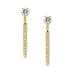Gold Line of Cubic Zirconias Enhancer Earrings