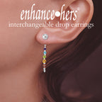 Sterling Silver Graduated Gemstones Enhancer Earrings