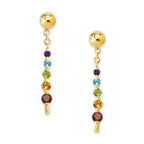 18k Gold Over Silver Graduated Gemstones Enhancer Earrings