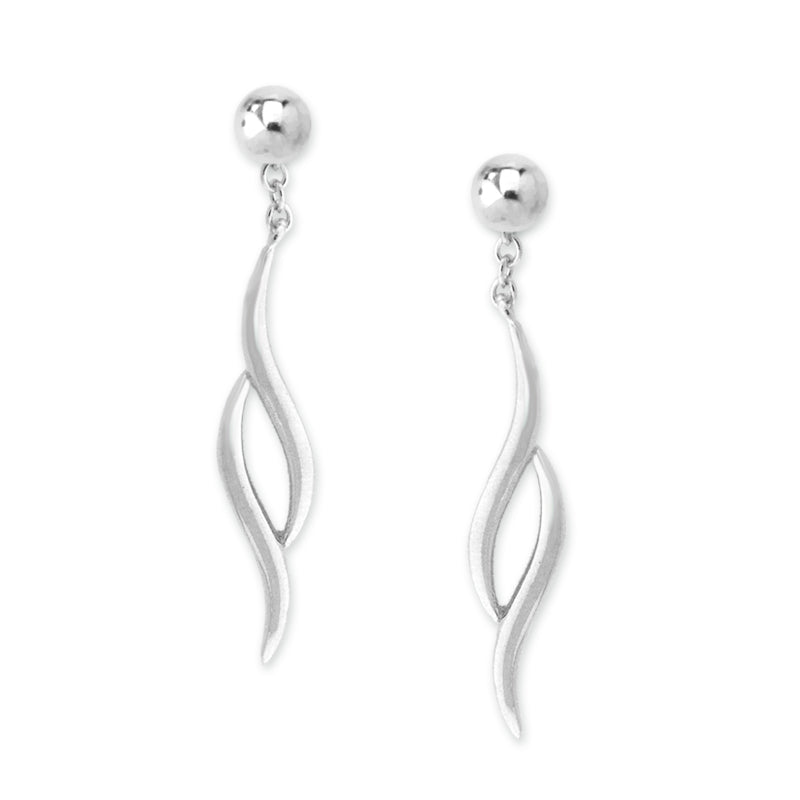 Sterling Silver Bead Double Polished Swirls Interchangeable Enhancers Earrings