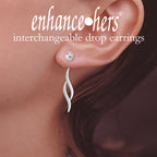 Sterling Silver Bead Double Polished Swirls Interchangeable Enhancers Earrings