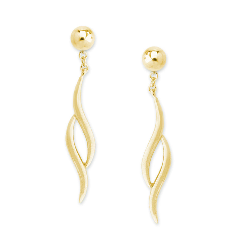 Gold Over Silver Bead Double Polished Swirls Interchangeable Enhancers Earrings