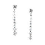Sterling Silver Graduating CZ Journey Enhancer Earrings