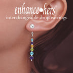 Sterling Silver Graduated Gemstones Enhancer Earrings