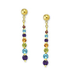 18k Gold Over Silver Graduated Gemstones Enhancer Earrings