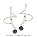 Earspiral Earrings by Harry Mason - Swarovski Crystal Dangle - Sterling Silver