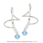 Earspiral Earrings by Harry Mason - Swarovski Crystal Dangle - Sterling Silver