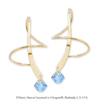 Earspiral Earrings by Harry Mason - Swarovski Crystal Dangle - 18k Gold Over Silver