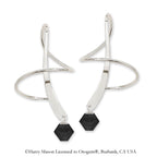 Earspiral Earrings by Harry Mason - Swarovski Crystal Dangle - Sterling Silver