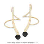 Earspiral Earrings by Harry Mason - Swarovski Crystal Dangle - 18k Gold Over Silver