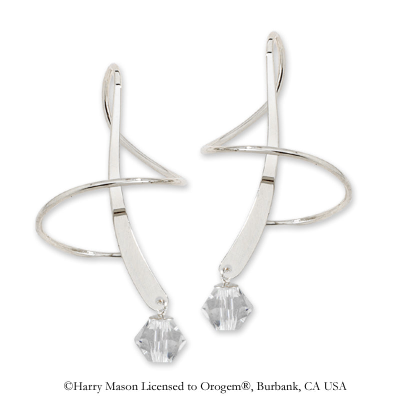 Amethyst and Cubic Zirconia Silver Ear Pin Earrings