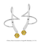 Earspiral Earrings by Harry Mason - Swarovski Crystal Dangle - Sterling Silver