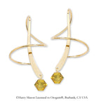Earspiral Earrings by Harry Mason - Swarovski Crystal Dangle - 18k Gold Over Silver