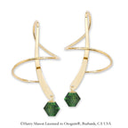 Earspiral Earrings by Harry Mason - Swarovski Crystal Dangle - 18k Gold Over Silver