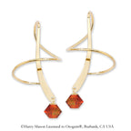 Earspiral Earrings by Harry Mason - Swarovski Crystal Dangle - 18k Gold Over Silver