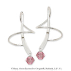 Earspiral Earrings by Harry Mason - Swarovski Crystal Dangle - Sterling Silver