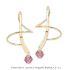 Earspiral Earrings by Harry Mason - Swarovski Crystal Dangle - 18k Gold Over Silver