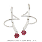 Earspiral Earrings by Harry Mason - Swarovski Crystal Dangle - Sterling Silver