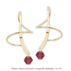 Earspiral Earrings by Harry Mason - Swarovski Crystal Dangle - 18k Gold Over Silver