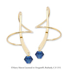 Earspiral Earrings by Harry Mason - Swarovski Crystal Dangle - 18k Gold Over Silver
